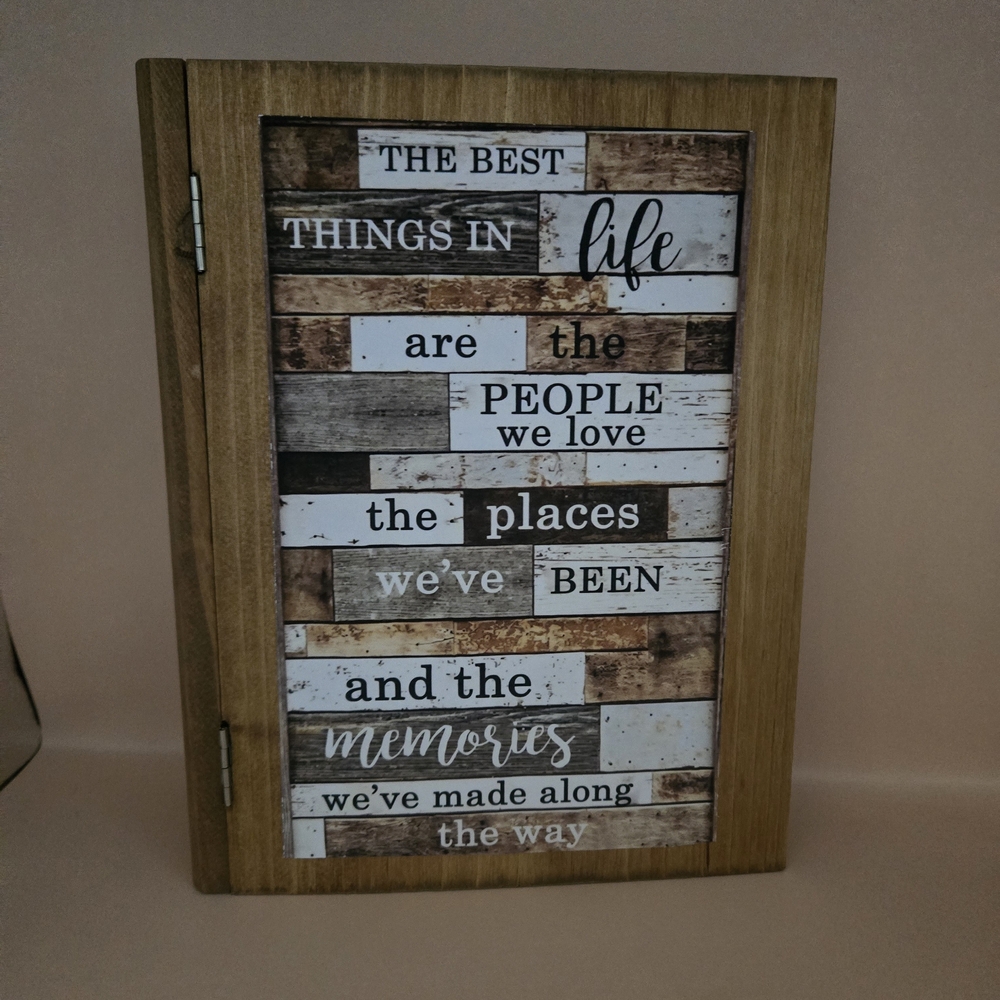 Memory/Keepsake Golden Oak Inspirational Wooden Box With Magnetic Closure